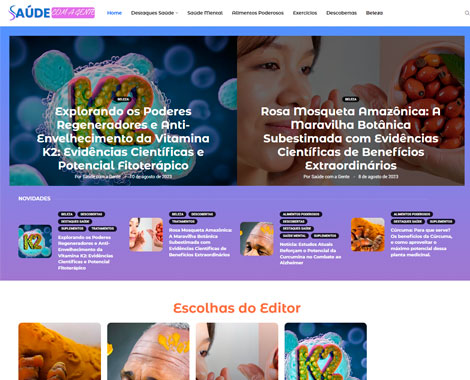 cliente criação de sites portal de notícias e blog saude com a gente